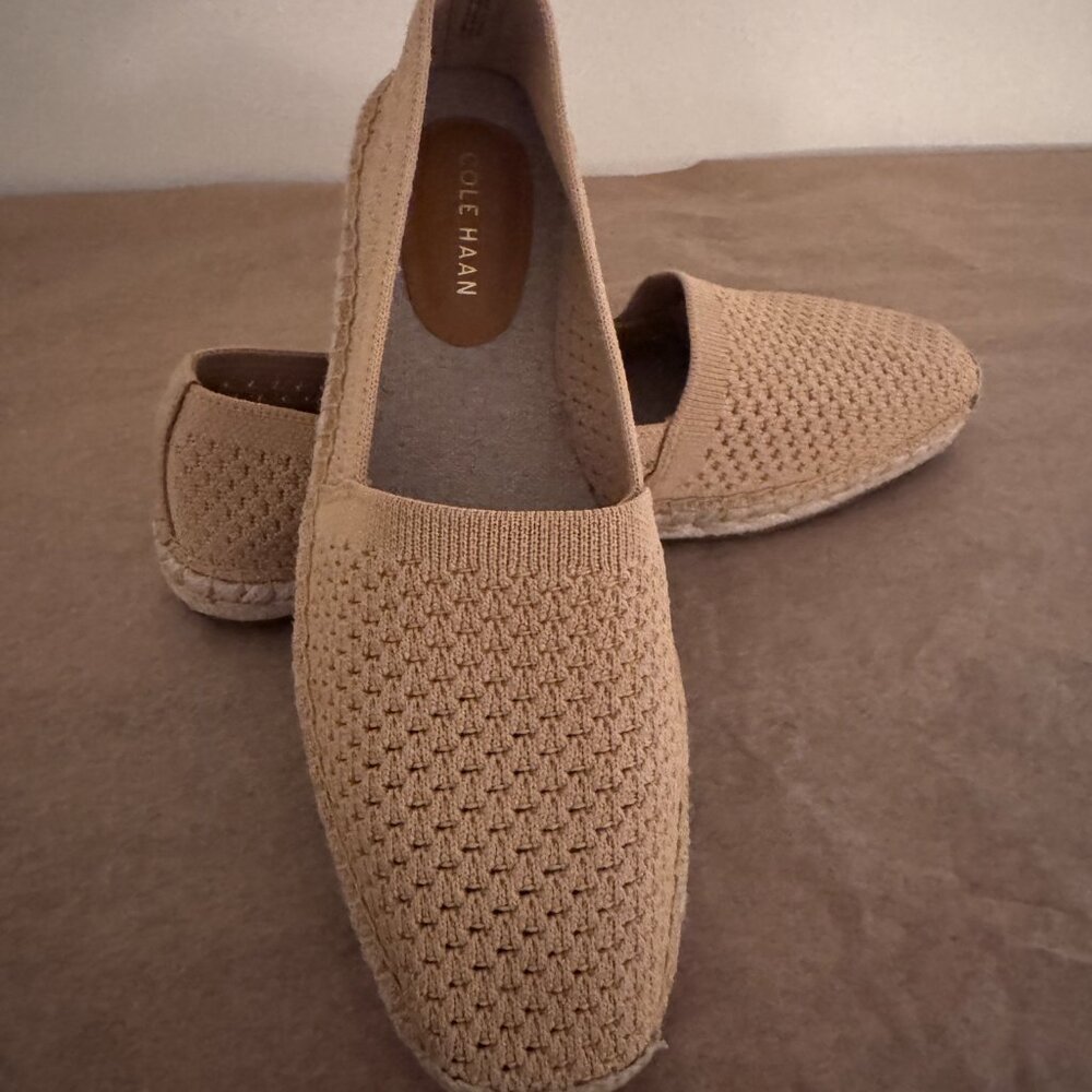 🤍 Cole Haan Knit Espadrille Flats Beige Size 9.5 Women